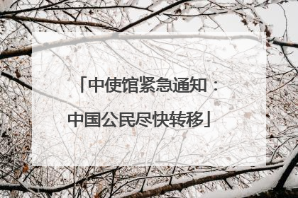中使馆紧急通知：中国公民尽快转移