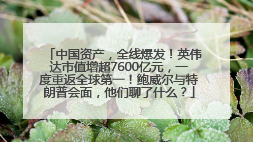 中国资产，全线爆发！英伟达市值增超7600亿元，一度重返全球第一！鲍威尔与特朗普会面，他们聊了什么？