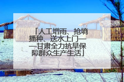 人工增雨、抢墒播种、送水上门——甘肃全力抗旱保障群众生产生活