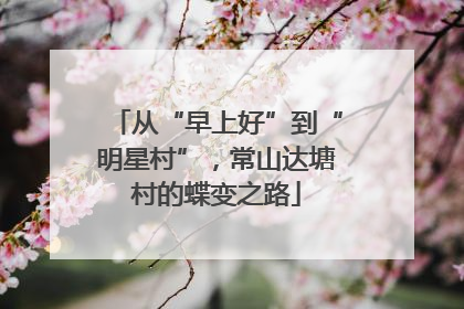 从“早上好”到“明星村”，常山达塘村的蝶变之路