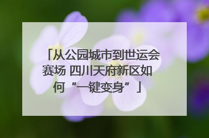 从公园城市到世运会赛场 四川天府新区如何“一键变身”
