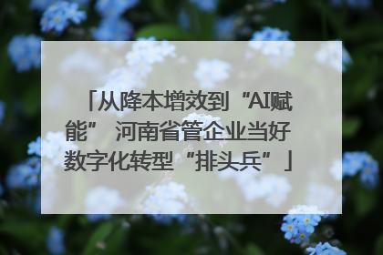 从降本增效到“AI赋能” 河南省管企业当好数字化转型“排头兵”