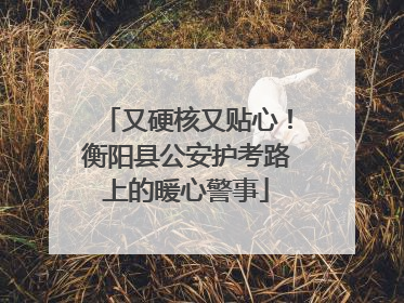 又硬核又贴心！衡阳县公安护考路上的暖心警事