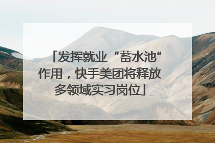 发挥就业“蓄水池”作用，快手美团将释放多领域实习岗位