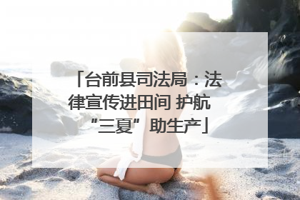 台前县司法局：法律宣传进田间 护航“三夏”助生产