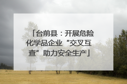 台前县：开展危险化学品企业“交叉互查”助力安全生产