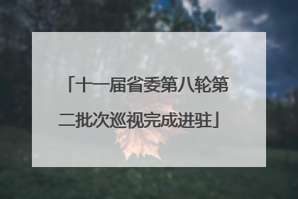 十一届省委第八轮第二批次巡视完成进驻