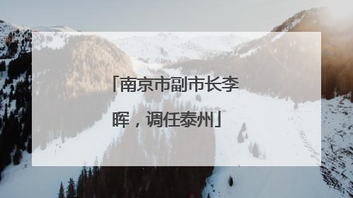 南京市副市长李晖，调任泰州