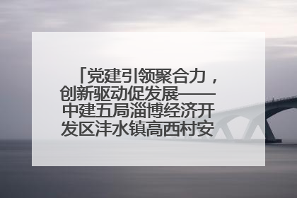 党建引领聚合力，创新驱动促发展——中建五局淄博经济开发区沣水镇高西村安置项目建设纪实