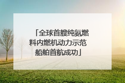 全球首艘纯氨燃料内燃机动力示范船舶首航成功
