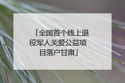 全国首个线上退役军人关爱公益项目落户甘肃
