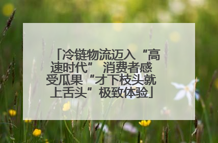 冷链物流迈入“高速时代” 消费者感受瓜果“才下枝头就上舌头”极致体验