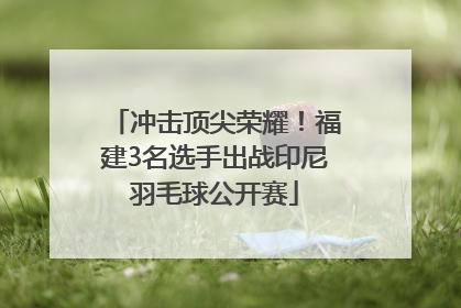 冲击顶尖荣耀！福建3名选手出战印尼羽毛球公开赛