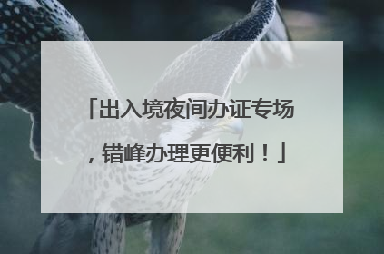 出入境夜间办证专场，错峰办理更便利！