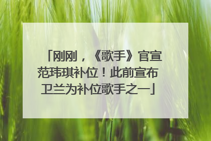 刚刚，《歌手》官宣范玮琪补位！此前宣布卫兰为补位歌手之一