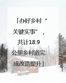 办好乡村“关键实事”，共计18.9公里乡村道完成改造提升