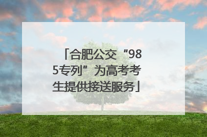 合肥公交“985专列”为高考考生提供接送服务