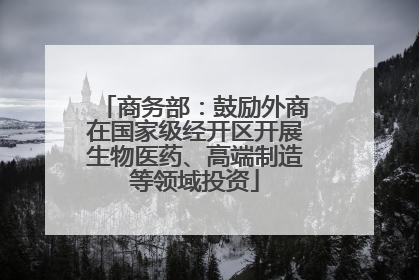 商务部：鼓励外商在国家级经开区开展生物医药、高端制造等领域投资