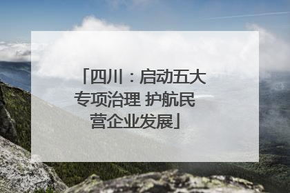 四川：启动五大专项治理 护航民营企业发展