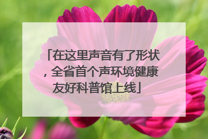 在这里声音有了形状，全省首个声环境健康友好科普馆上线