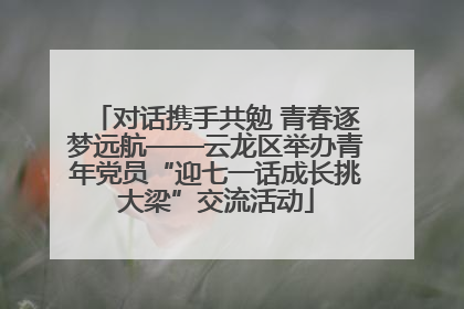 对话携手共勉 青春逐梦远航——云龙区举办青年党员“迎七一话成长挑大梁”交流活动