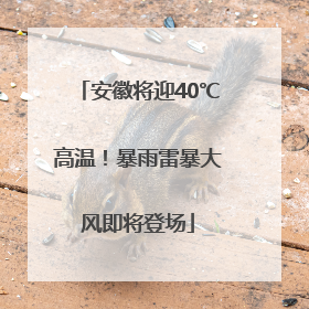 安徽将迎40℃高温！暴雨雷暴大风即将登场