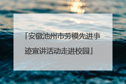 安徽池州市劳模先进事迹宣讲活动走进校园