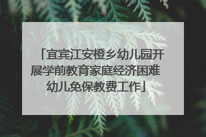 宜宾江安橙乡幼儿园开展学前教育家庭经济困难幼儿免保教费工作