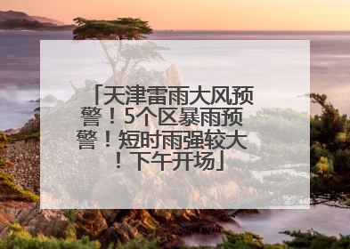 天津雷雨大风预警！5个区暴雨预警！短时雨强较大！下午开场