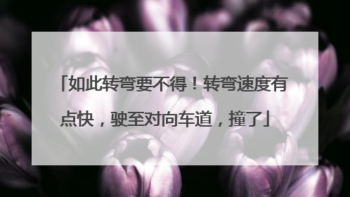 如此转弯要不得！转弯速度有点快，驶至对向车道，撞了