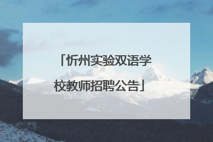 忻州实验双语学校教师招聘公告