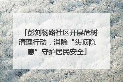 彭刘杨路社区开展危树清理行动，消除“头顶隐患”守护居民安全