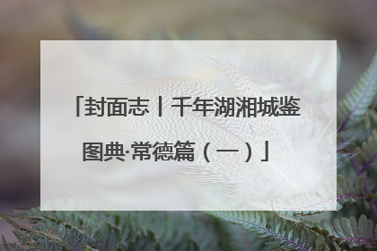 封面志丨千年湖湘城鉴图典·常德篇（一）