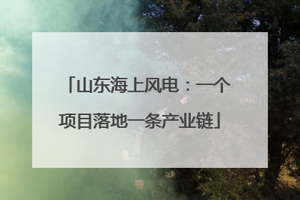山东海上风电：一个项目落地一条产业链