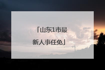 山东1市最新人事任免