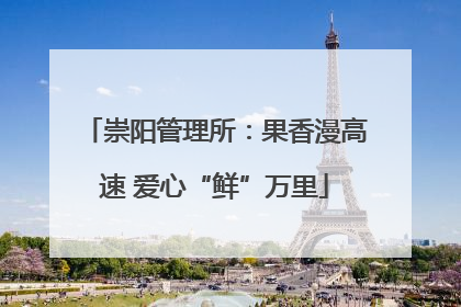 崇阳管理所：果香漫高速 爱心“鲜”万里