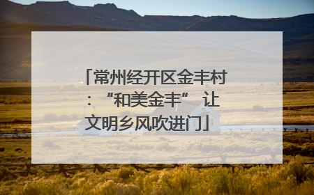 常州经开区金丰村：“和美金丰” 让文明乡风吹进门