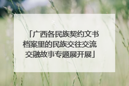 广西各民族契约文书档案里的民族交往交流交融故事专题展开展