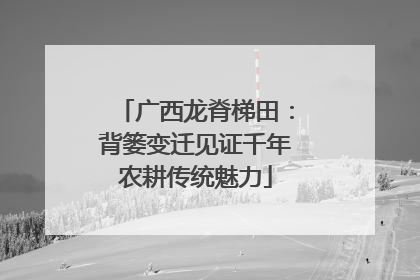 广西龙脊梯田：背篓变迁见证千年农耕传统魅力