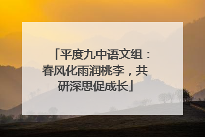 平度九中语文组：春风化雨润桃李，共研深思促成长