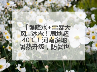 强降水+雷暴大风+冰雹！局地超40℃！河南多地暑热升级，防暑也要防强对流