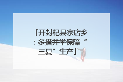 开封杞县宗店乡：多措并举保障“三夏”生产