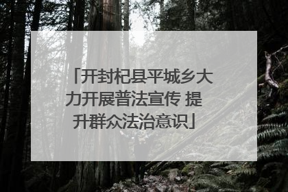 开封杞县平城乡大力开展普法宣传 提升群众法治意识