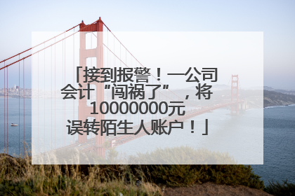 接到报警！一公司会计“闯祸了”，将10000000元误转陌生人账户！