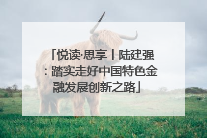 悦读·思享丨陆建强：踏实走好中国特色金融发展创新之路