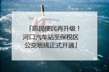 惠民便民再升级！河口汽车站至保税区公交班线正式开通
