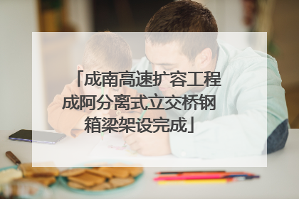 成南高速扩容工程成阿分离式立交桥钢箱梁架设完成