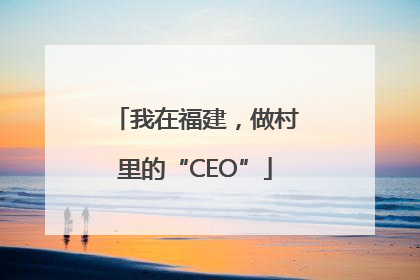 我在福建，做村里的“CEO”
