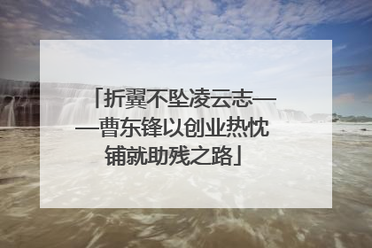 折翼不坠凌云志——曹东锋以创业热忱铺就助残之路
