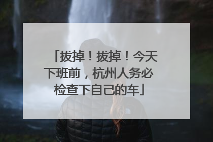 拔掉！拔掉！今天下班前，杭州人务必检查下自己的车